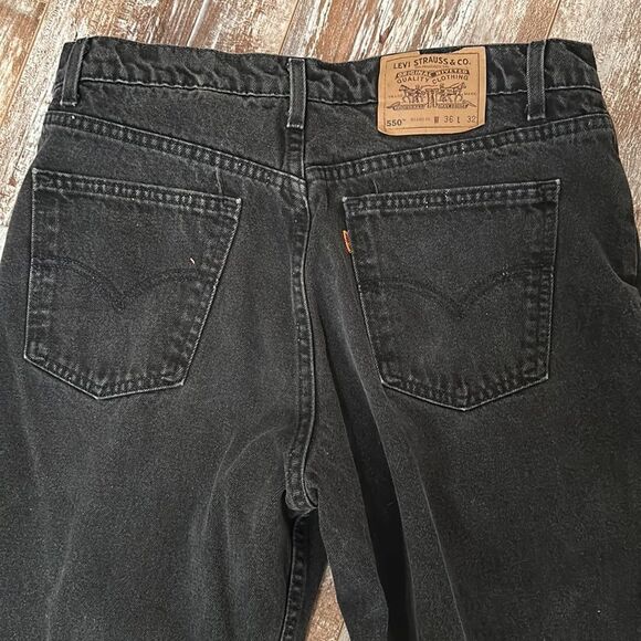 Vintage Levi’s 550 Relaxed Fit Orange Tab Black Jeans - Picture 8 of 9